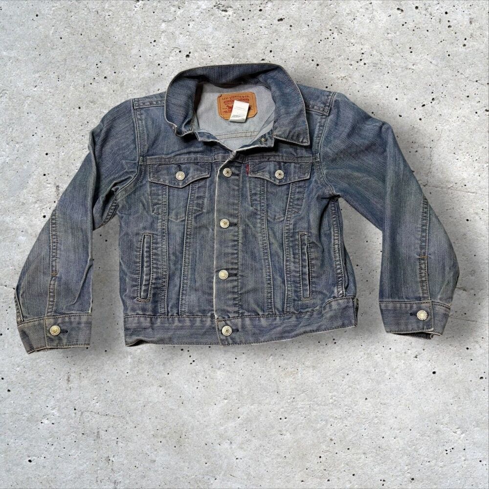 Levi’s Kids Denim Trucker Jacket Size 7 Blue Vintage Red Tab